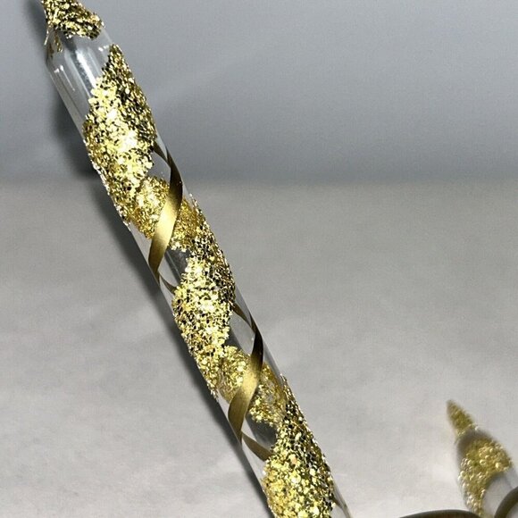 Set - 4 Hand Blown Glass Christmas Tree Candle Ornaments Gold Swirl Clipon Italy - Picture 8 of 9